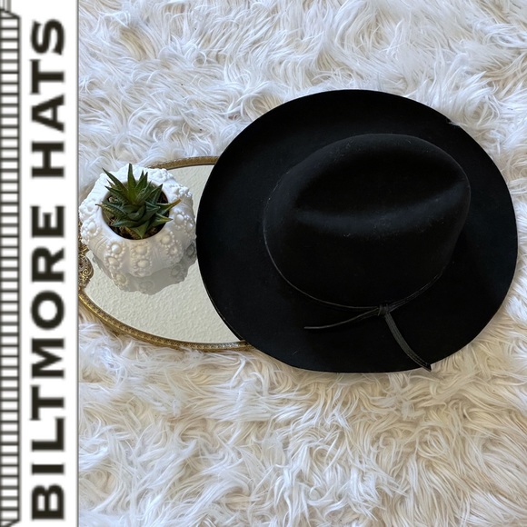 Vintage BILTMORE 🇨🇦 Black Soft Felt Classic Fedora Hat, Small - Picture 10 of 16